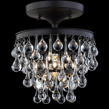 Toronto Metal/Crystal LED Flush Mount - JONATHAN Y